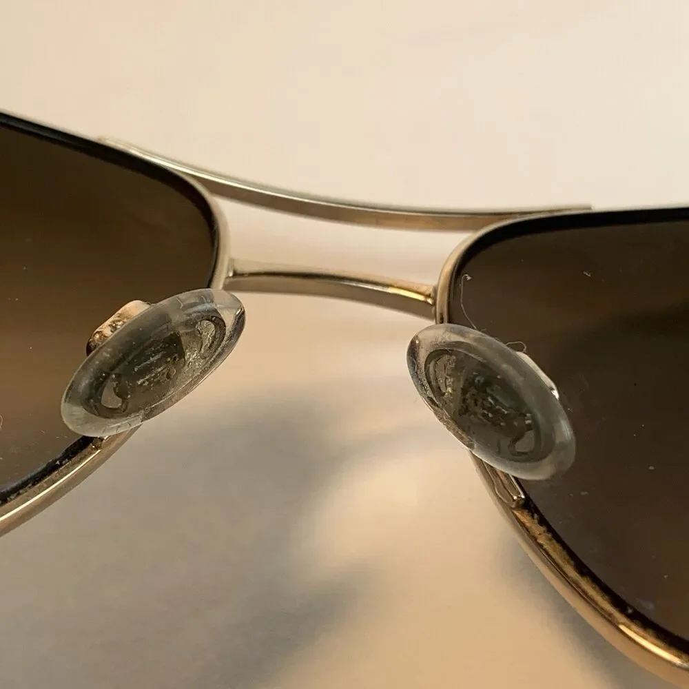 Maui Jim Wiki Wiki MJ246-16 Gold Neutral Smoky Polarized Lens Aviator Style READ